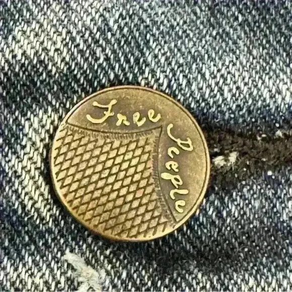 Free People Denim And Knit Hooded Grunge Western Jacket in  Indigo Blue Small - Picture 11 of 13